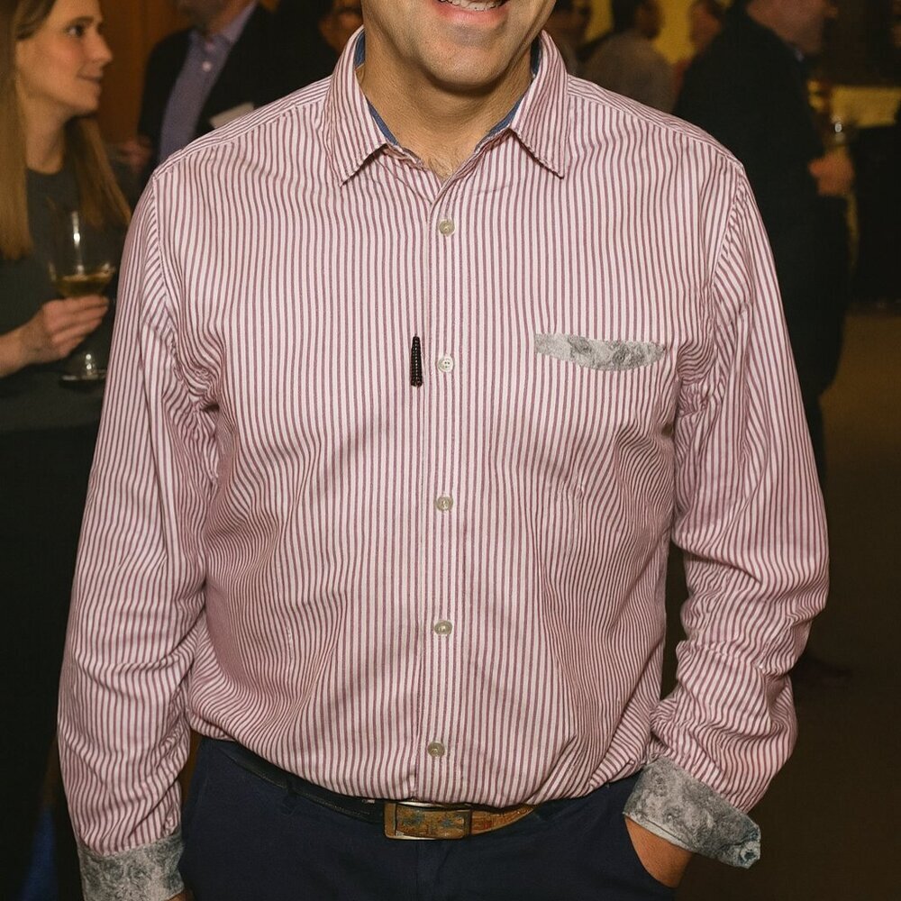 Robert Graham Jeans Stripe Long Sleeve Shirt XL